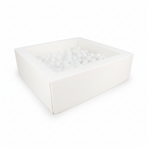 Eco Leather Square Ball Pit - White