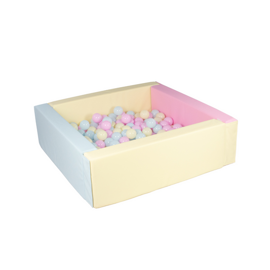 Eco Leather Square Ball Pit - Pastel Trio