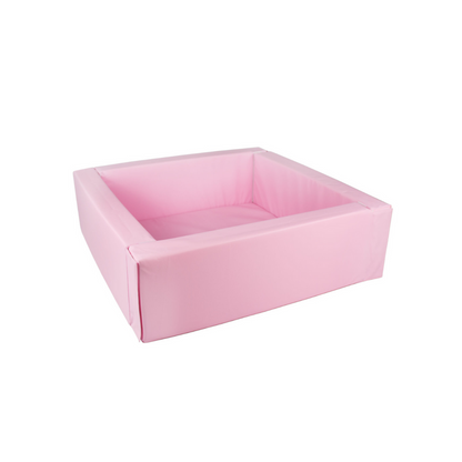 Eco Leather Square Ball Pit - Pastel Pink
