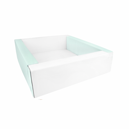 Eco Leather Square Ball Pit - Mint And White