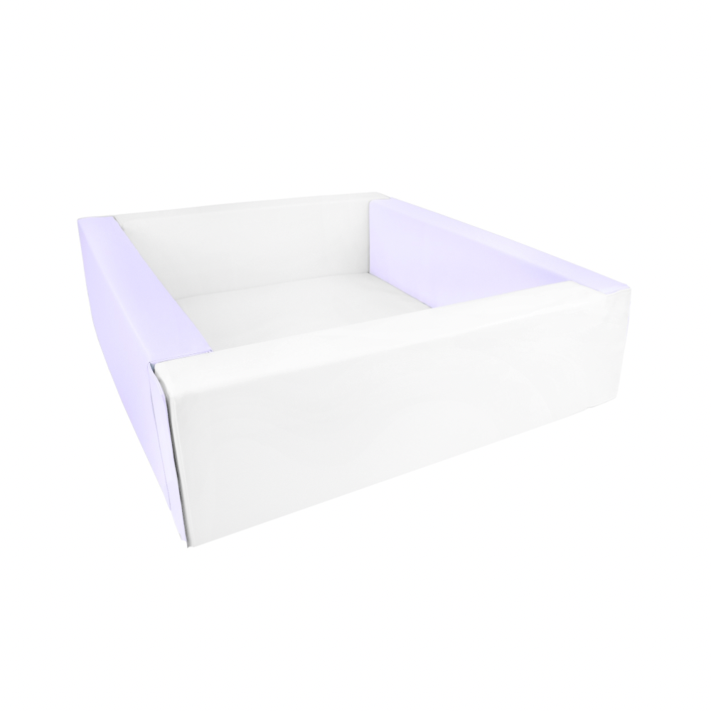Eco Leather Square Ball Pit - Lilac And White