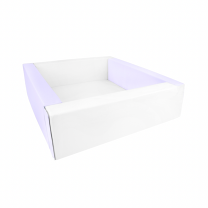 Eco Leather Square Ball Pit - Lilac And White