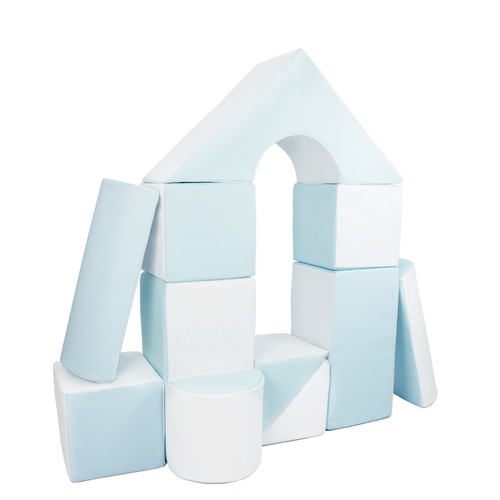 Maxi Castle Block Sets - Pastel Blue & White